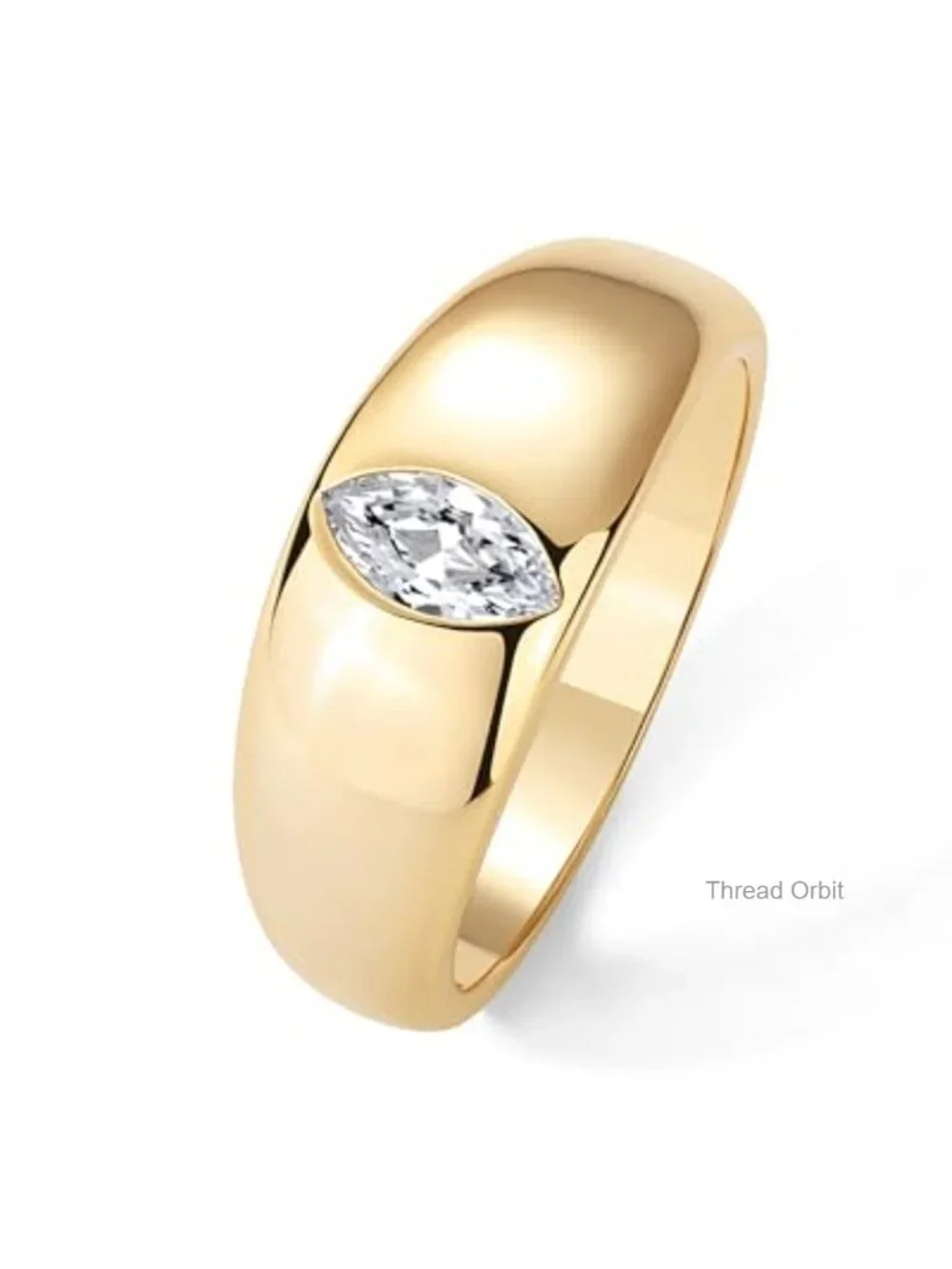 14K Gold Plated Cubic Zirconia Dome Statement Ring